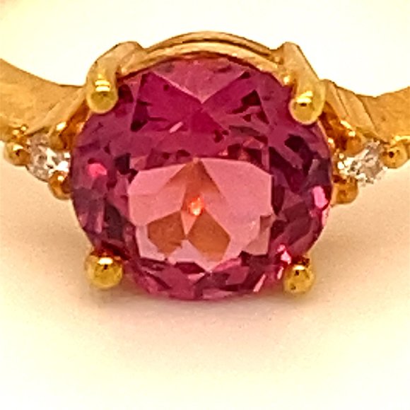 Red Mahenge Spinel 1.66ct Diamonds 18K Gold Ring - Picture 6 of 6